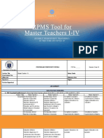RPMS Tool For Master Teachers I-IV: Annex C