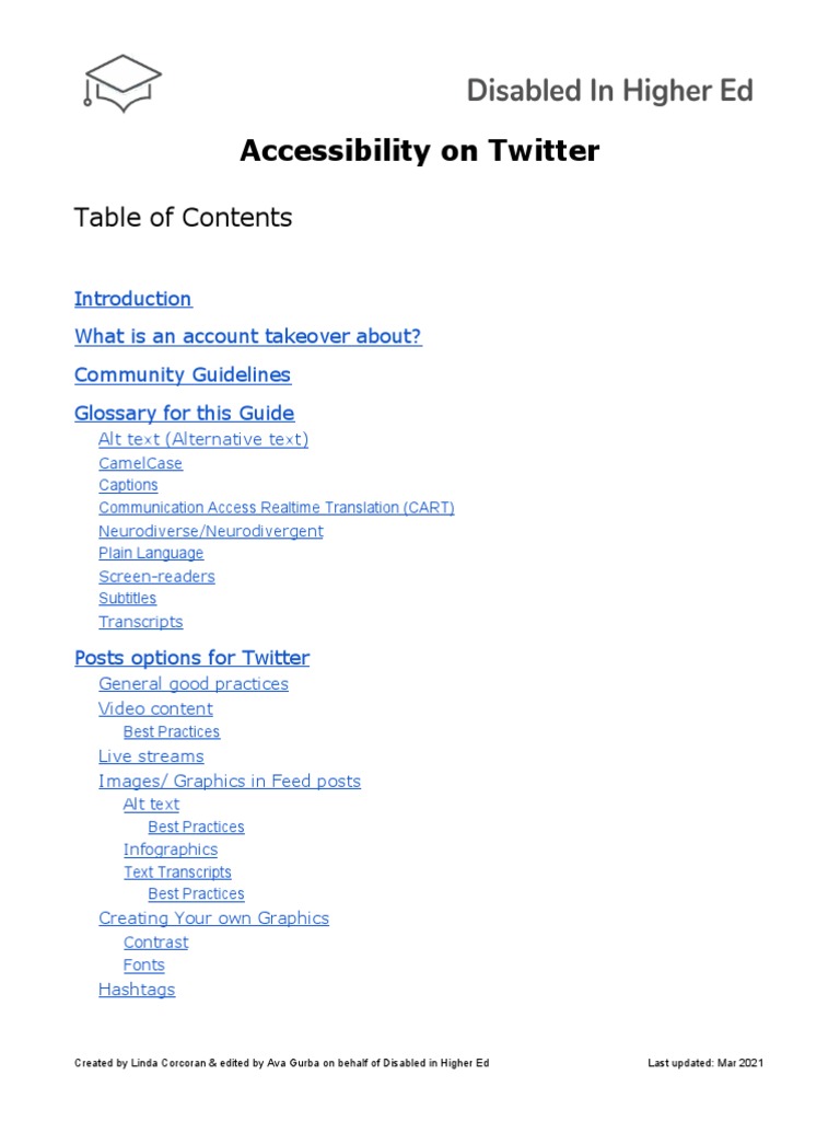 Twitter Accessibility Guide for Takeovers | PDF | Cognition | Communication