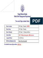 Nepal Rastra Bank: Public Debt Management Department Two-Week Repo Auction Notice