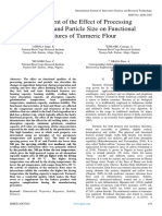 Assessment of The Effect of Processing Parameter and Particle Size On Functional Features of Turmeric Flour