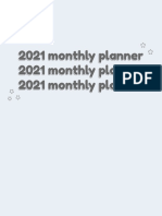 2021 Monthly Planner - Monday Start