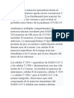 Comprender La Memoria Inmunitaria Frente Al Síndrome Respiratorio Agudo Severo Coronavirus 2