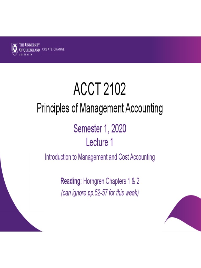 ACCT 2102: Principles of Management Accounting | PDF | Cost Of Goods ...