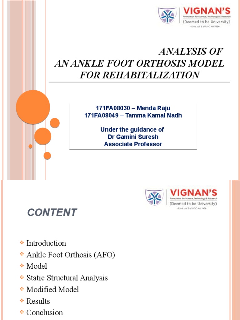 AFO Model Analysis for Foot Drop Rehabilitation | PDF | Foot | Strength ...
