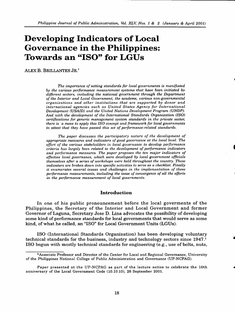 Local Governance Indicators in the Philippines | PDF | Governance ...