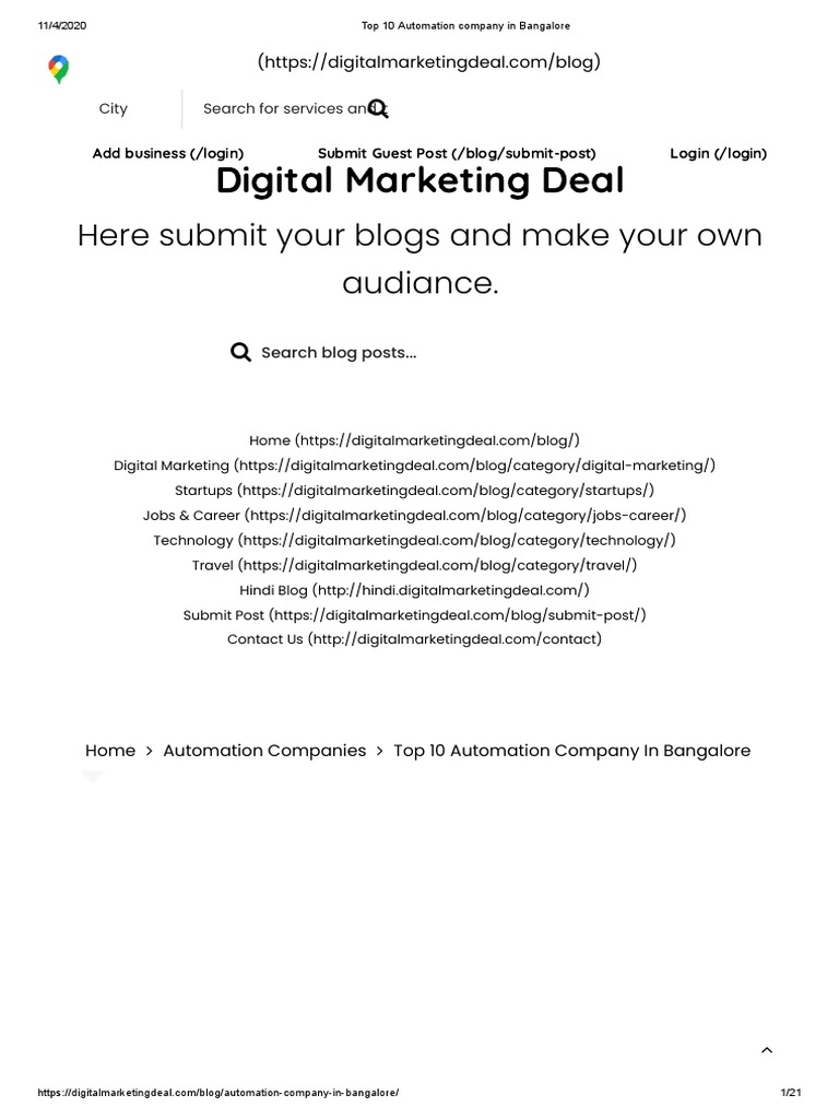 TOP 10 INDUSTRIAL AUTOMATION COMPANIES IN BANGALORE intelligence overview