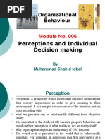 Organizational Behavior (Perception & Individual Decision Making)