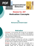 Organizational Behavior (Motivation)