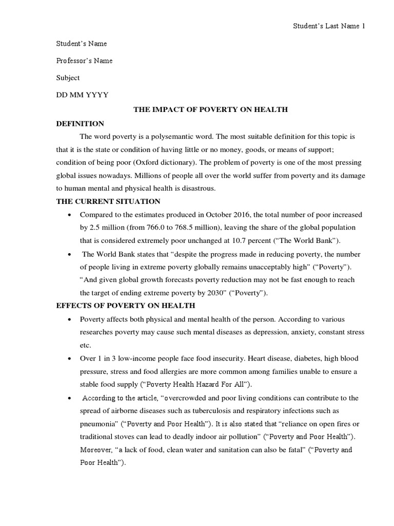 Effects of Poverty on Health Explained | PDF | Poverty | Poverty ...