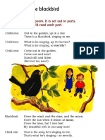 Blackbird: Have Fun With This Poem. It Is Set Out in Parts. Have A Different Child Read Each Part