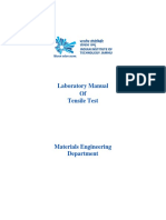 Laboratory Manual of Tensile Test