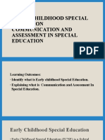 Early Childhood Special Education Communication and Assessment in Special Education