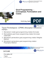 Goal Programming Concepts and Formulation