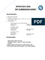 Nitrutsav 2020 Event Submission Sheet: General Information