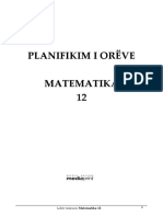 Matematika 12 Planifikim I Orëve