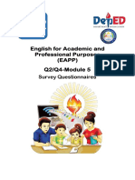 English For Academic and Professional Purposes (EAPP) Q2/Q4-Module 5 Survey Questionnaires