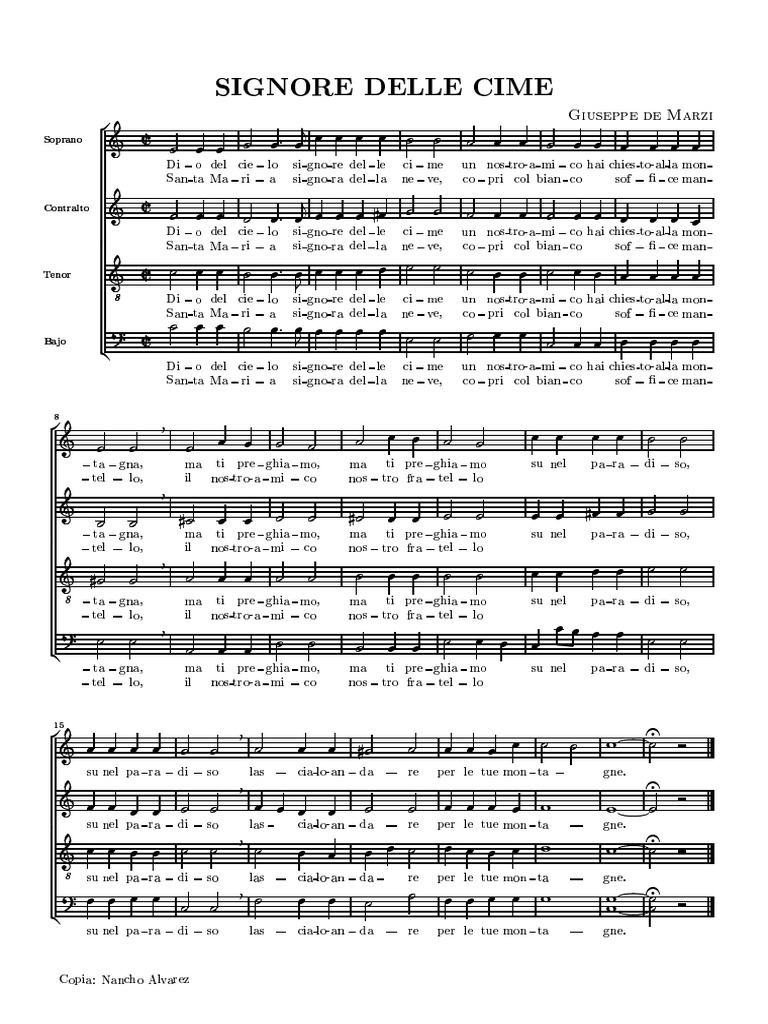 Signore Delle Cime Marzi Pdf