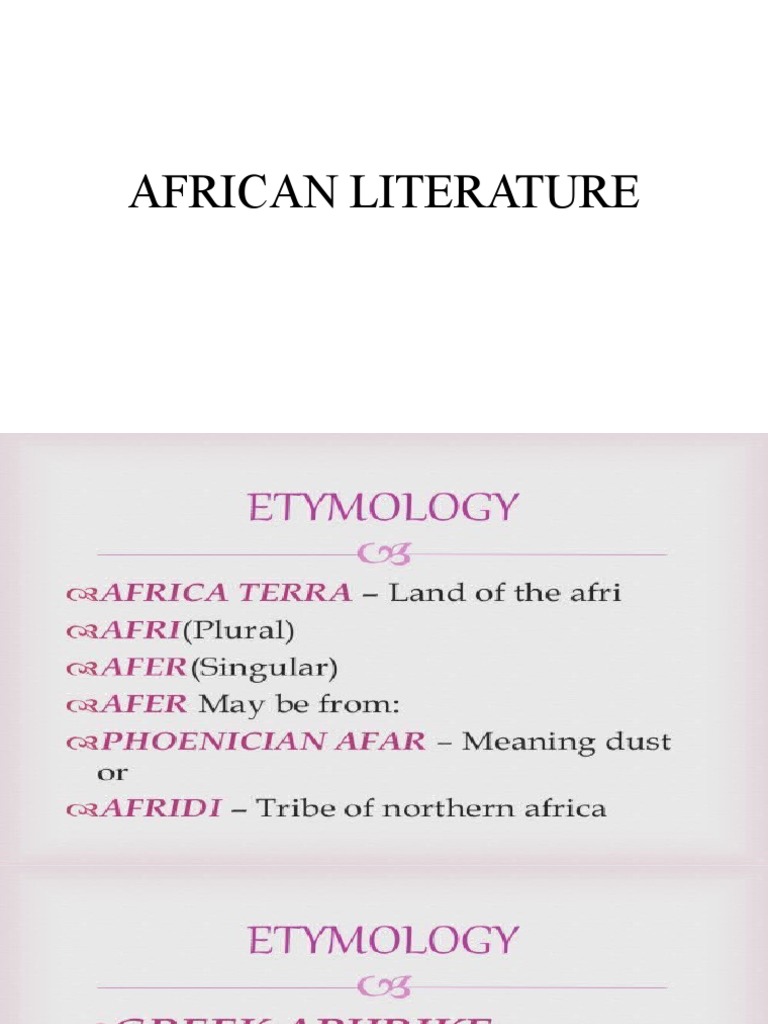 African Literature PDF