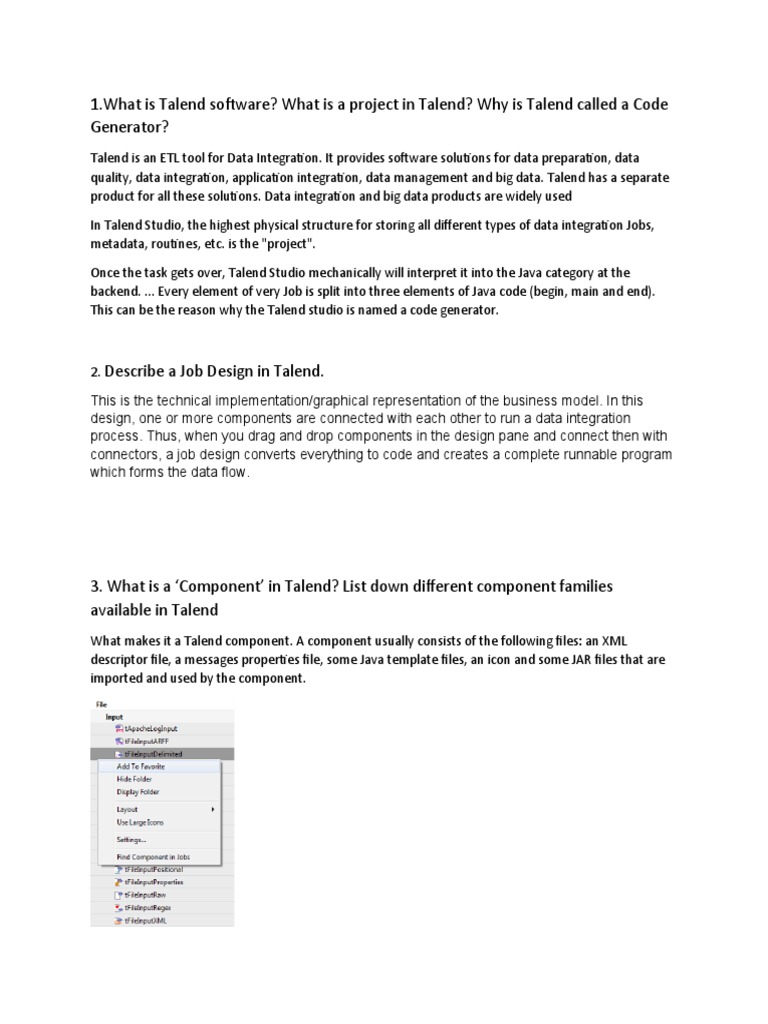 Talend ETL: Key Concepts Explained | PDF | Java (Programming Language ...