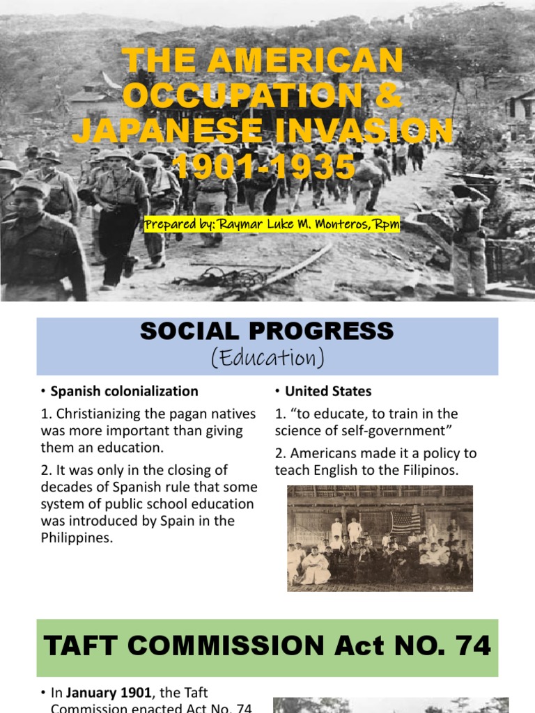 5 - The American Occupation & Japanese Invasion | PDF | Philippines ...
