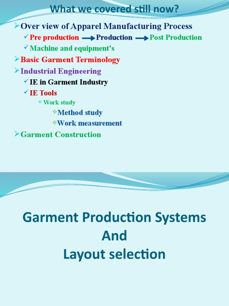Apparel Manufacturing Guide | PDF