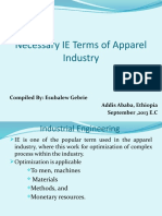 Necessary IE Terms of Apparel Industry