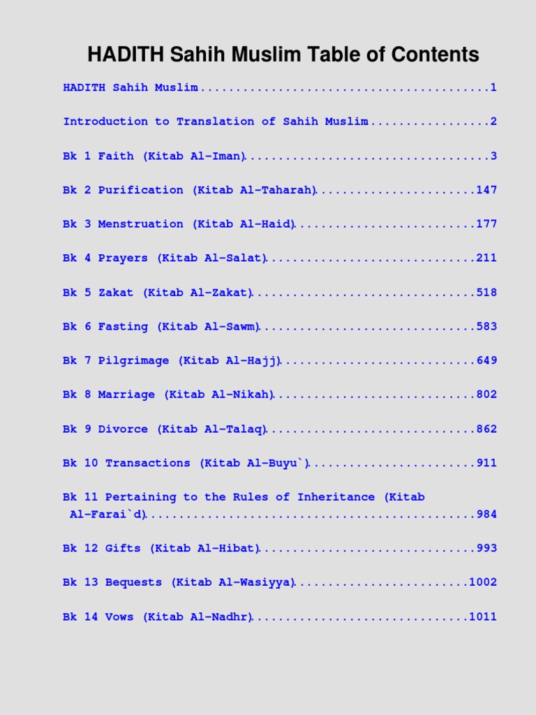Sahih Muslim Hadith Collection Overview | PDF | Hadith | Muhammad