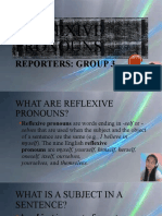 Reflexive Pronouns: Reporters: Group 3
