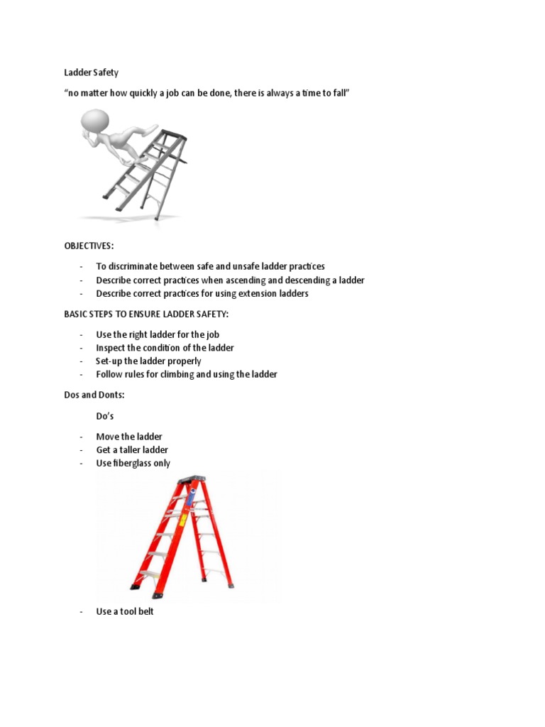 Ladder Safety Guidelines and Practices | PDF