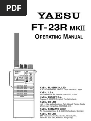 Yaesu FT 23r Mk2 Op Manual | PDF | Battery Charger | Rechargeable