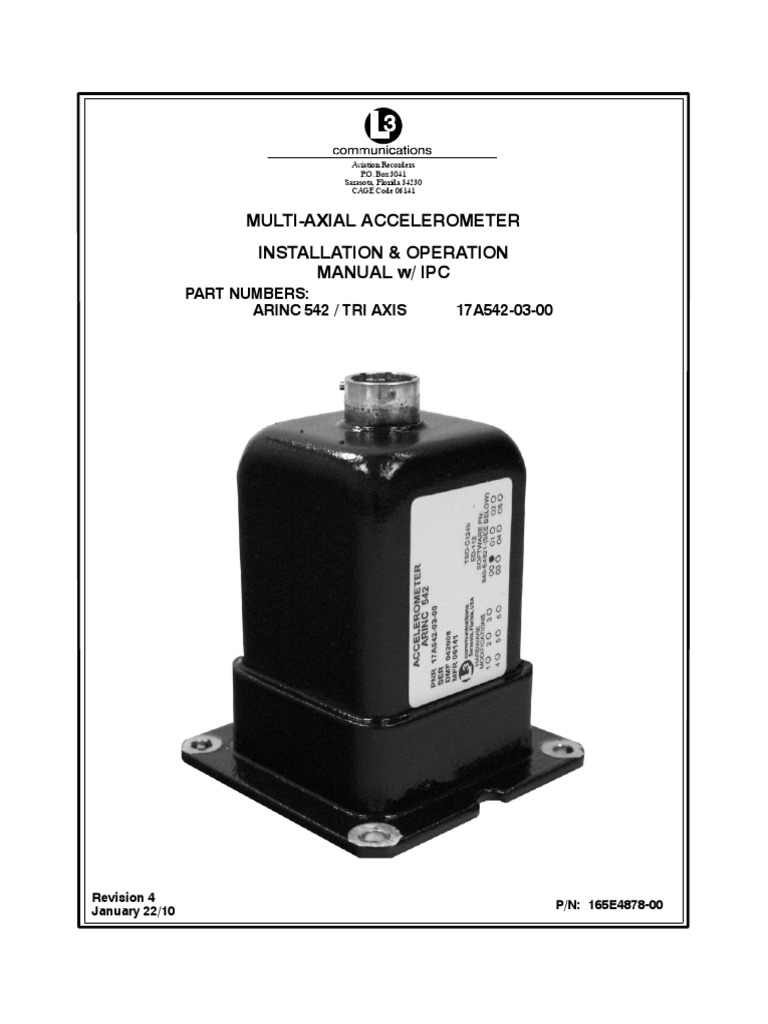 Install Manual Accelerometer 542 Rev 4 PDF Electrostatic Discharge