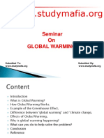 Seminar On Global Warming: Submitted To: Submitted by