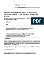 Análisis de La Variabilidad Del Proceso de Fabricación de Postres Tipo Napoleón A Través Del Control Estadístico de Procesos