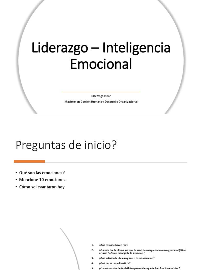 Inteligencia Emocional en el Liderazgo | PDF | Las emociones ...