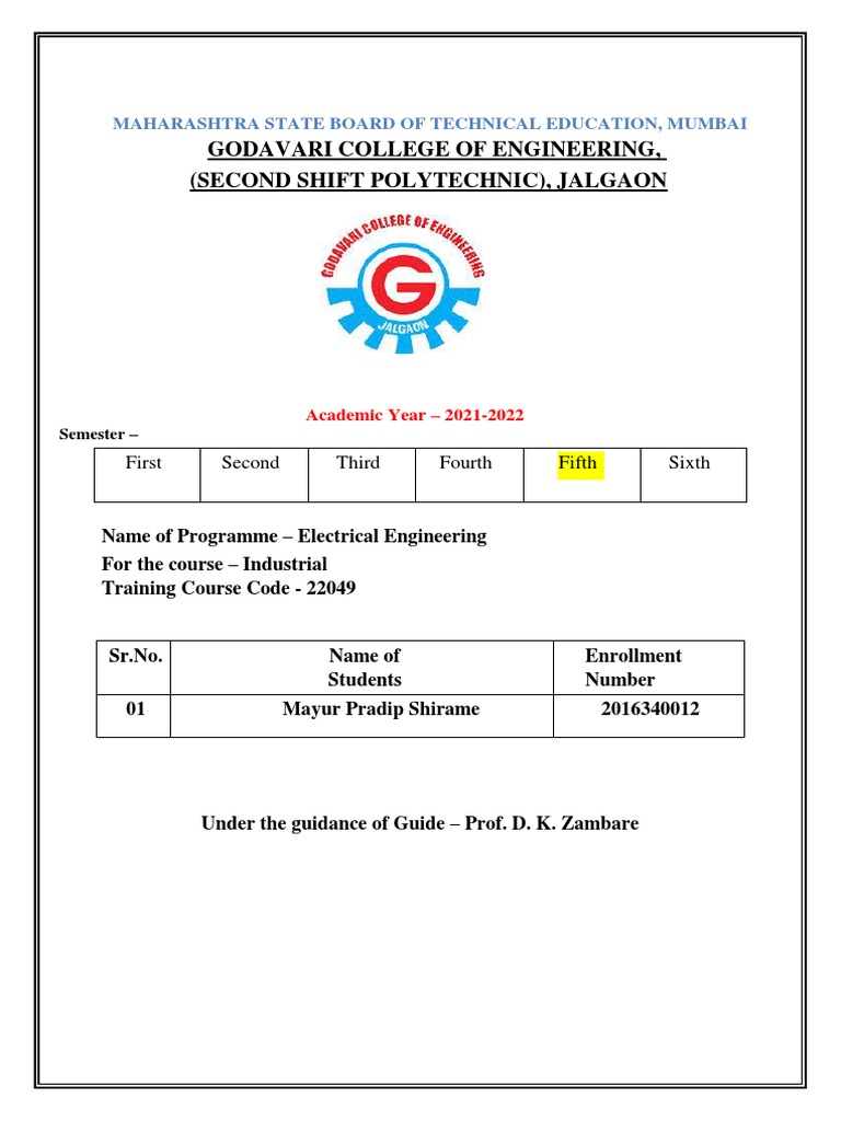 Industrial Training Report PDF Transformer