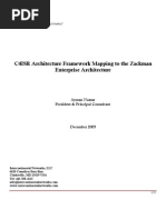 C4ISR Architecture Framework Mapping To The Zackman Enterprise Architecture