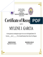 Certificate of Recognition: Mylene J. Garcia