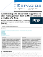 Accounting and Analytical Support As A Risk Management Tool in The Economic Activity of A Firm