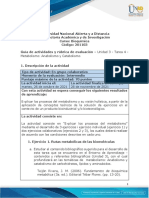 Guía de Actividades y Rúbrica de Evaluación - Unidad 3 - Tarea 4 - Metabolismo Anabolismo y Catabolismo