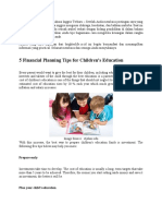 5 Financial Planning Tips For Children's Education: Prepare Early