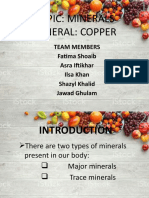Topic: Minerals Mineral: Copper: Team Members Fatima Shoaib Asra Iftikhar Ilsa Khan Shazyl Khalid Jawad Ghulam