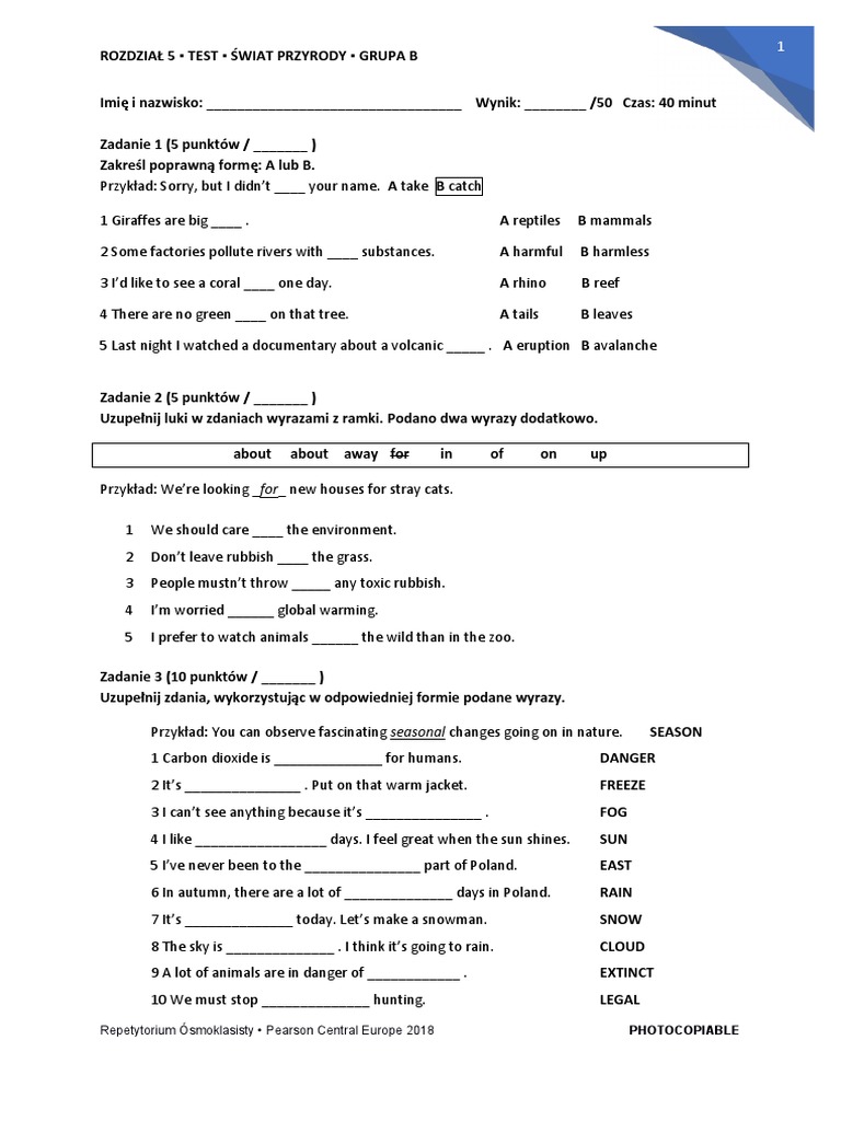 REP8 - Unit 5 - Test B | PDF
