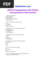 Python Programming Exam Paper 2021-22 | PDF | Python (Programming ...