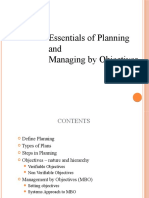 Essentials of Planning and Managing by Objectives