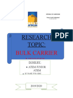 Research Topic:: Bulk Carrier Vessel