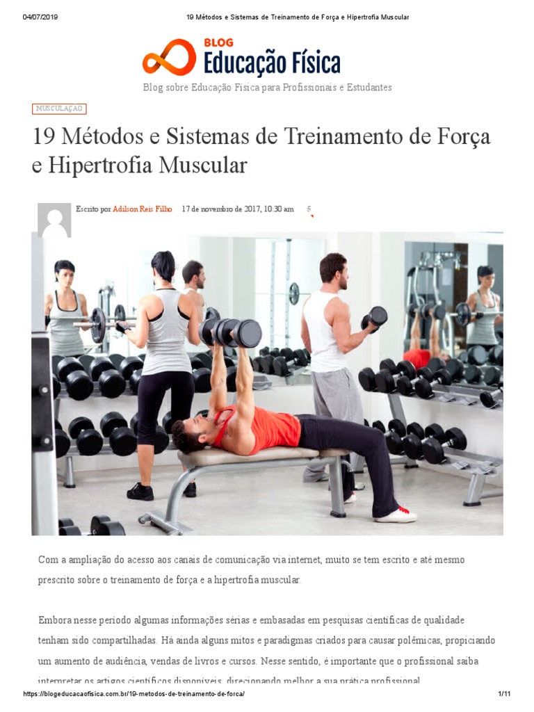 19 Métodos e Sistemas de Treinamento de Força e Hipertrofia