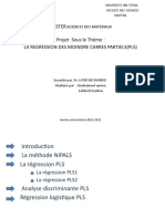 Master Projet Sous Le Thème La Regression Des Moindre Carres Partiels (PLS)