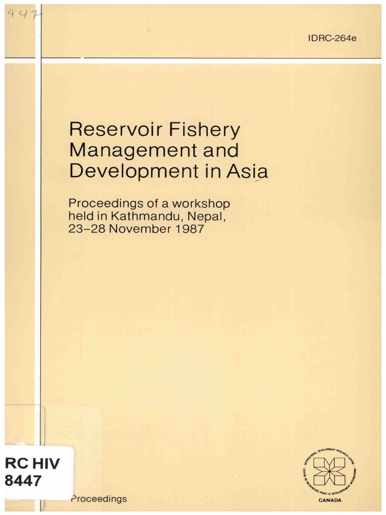 1987 Proceedings of A Reservoir Fishery Management and