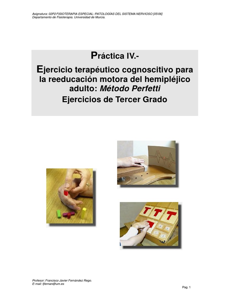 Práctica IV. - Ejercicio Terapéutico Cognoscitivo para La Reeducación ...