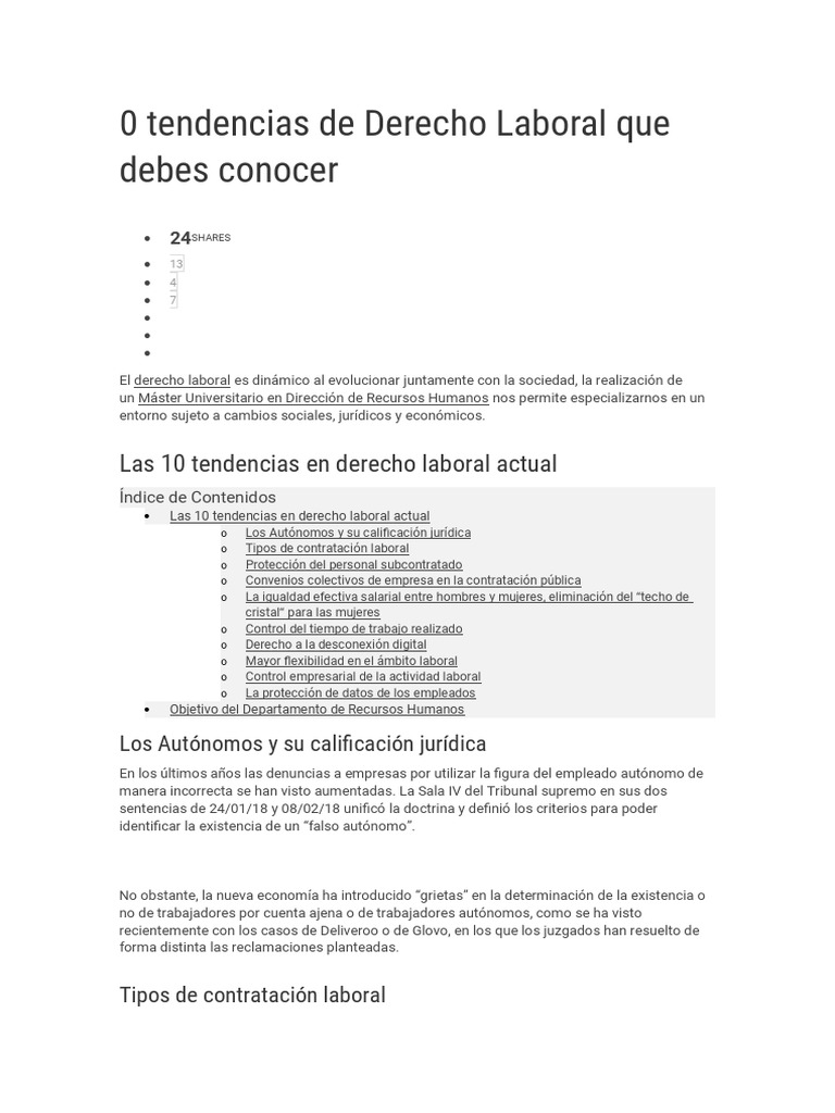 Tendencias Clave en Derecho Laboral 2023 | PDF | Derecho laboral ...